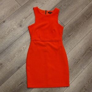 Monteau Orange Halter Mini Dress for Cocktail